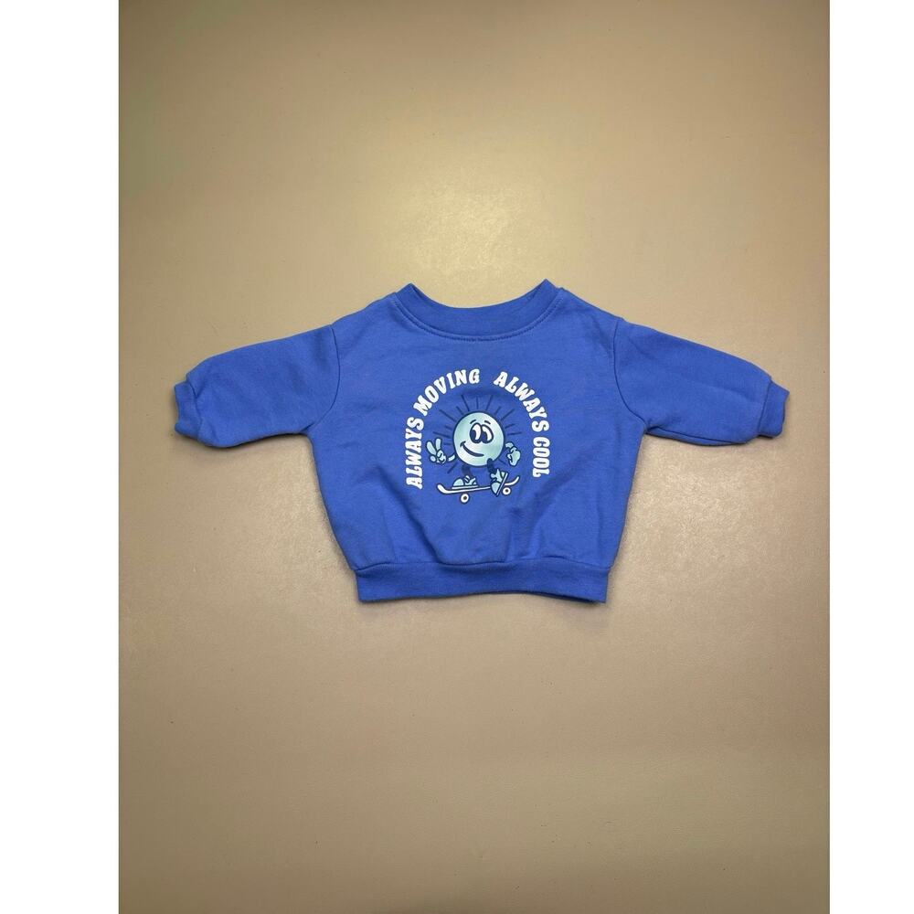 Garanimals Baby Boy Sweatshirt 0-3 Months Blue Graphic Pullover Crewneck EUC
